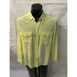 TOMMY BAHAMA 100% SILK Button Down Roll Tab Long Sleeves Women's MEDIUM ‼️EUC‼️